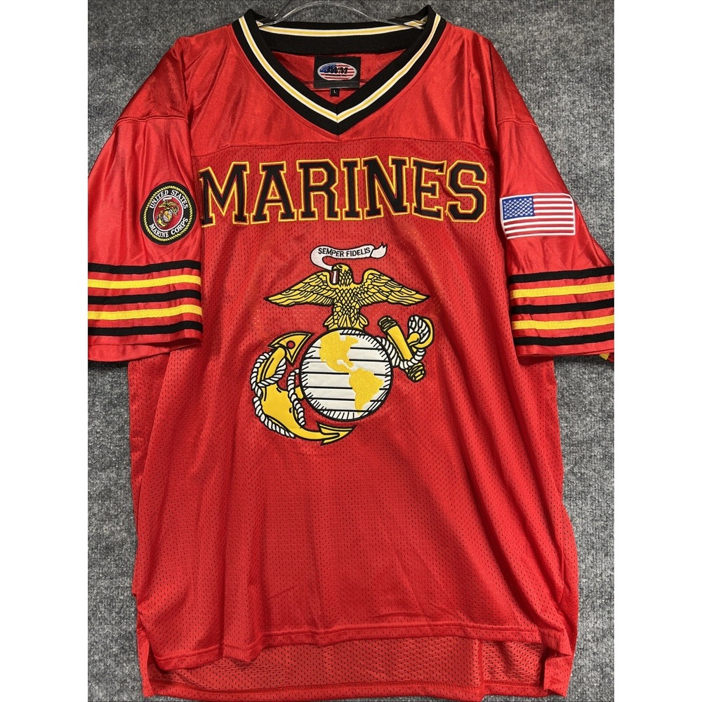 U.S Marines Officially Licensed Men's Embroidered Football Jersey JWM Size Large